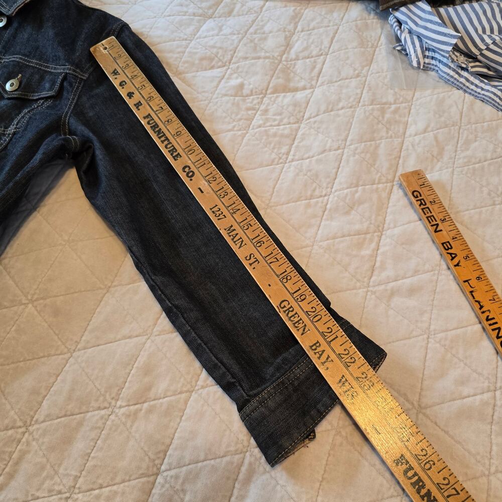 Coldwater Creek Denim Jacket Women's XL Dark Navy Classic Casual Trucker Boho - Picture 9 of 9